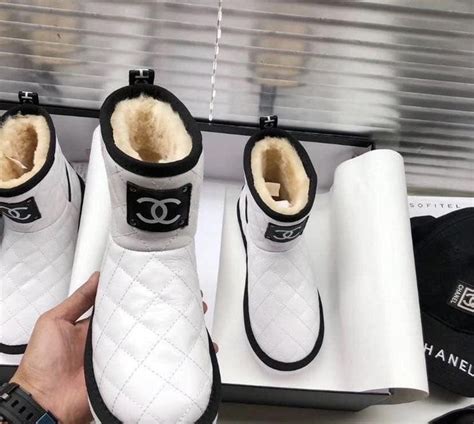 white chanel ugg boots|chanel chelsea boots.